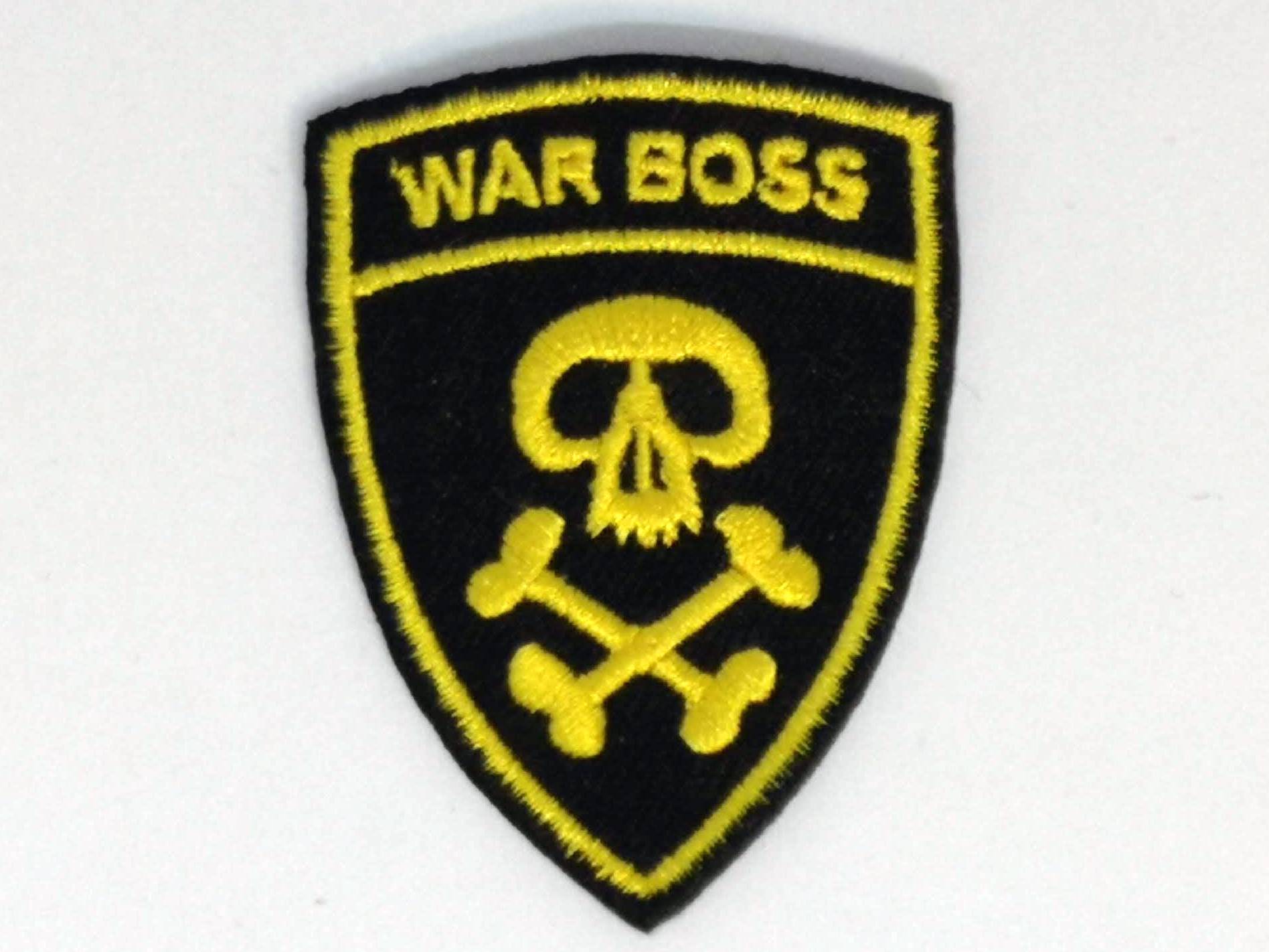 нашивка - WAR BOSS (ЧЕРЕП С КОСТЯМИ)