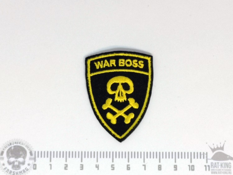 нашивка - WAR BOSS (ЧЕРЕП С КОСТЯМИ)