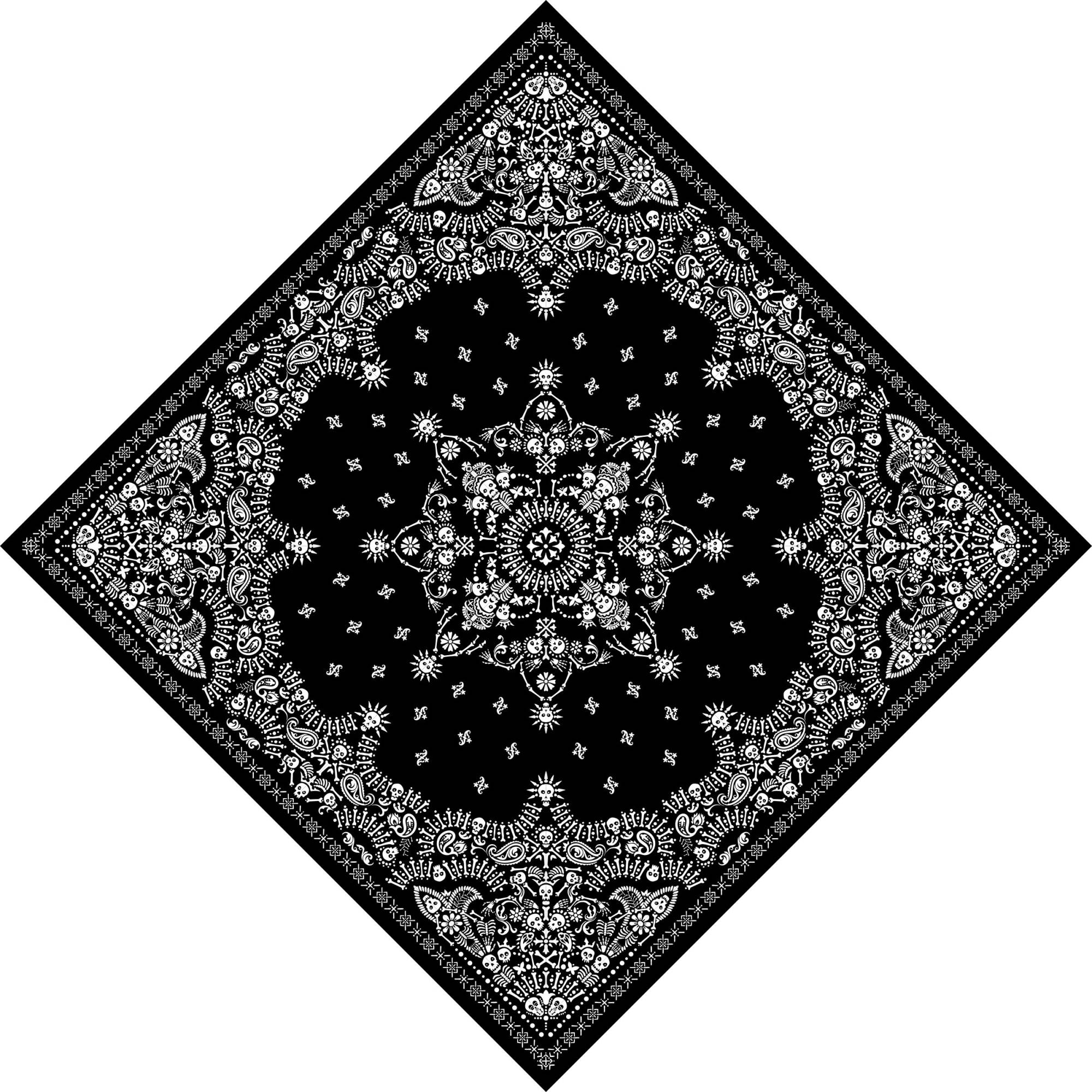 Бандана большая - Огурцы, черепа (70x70см.)