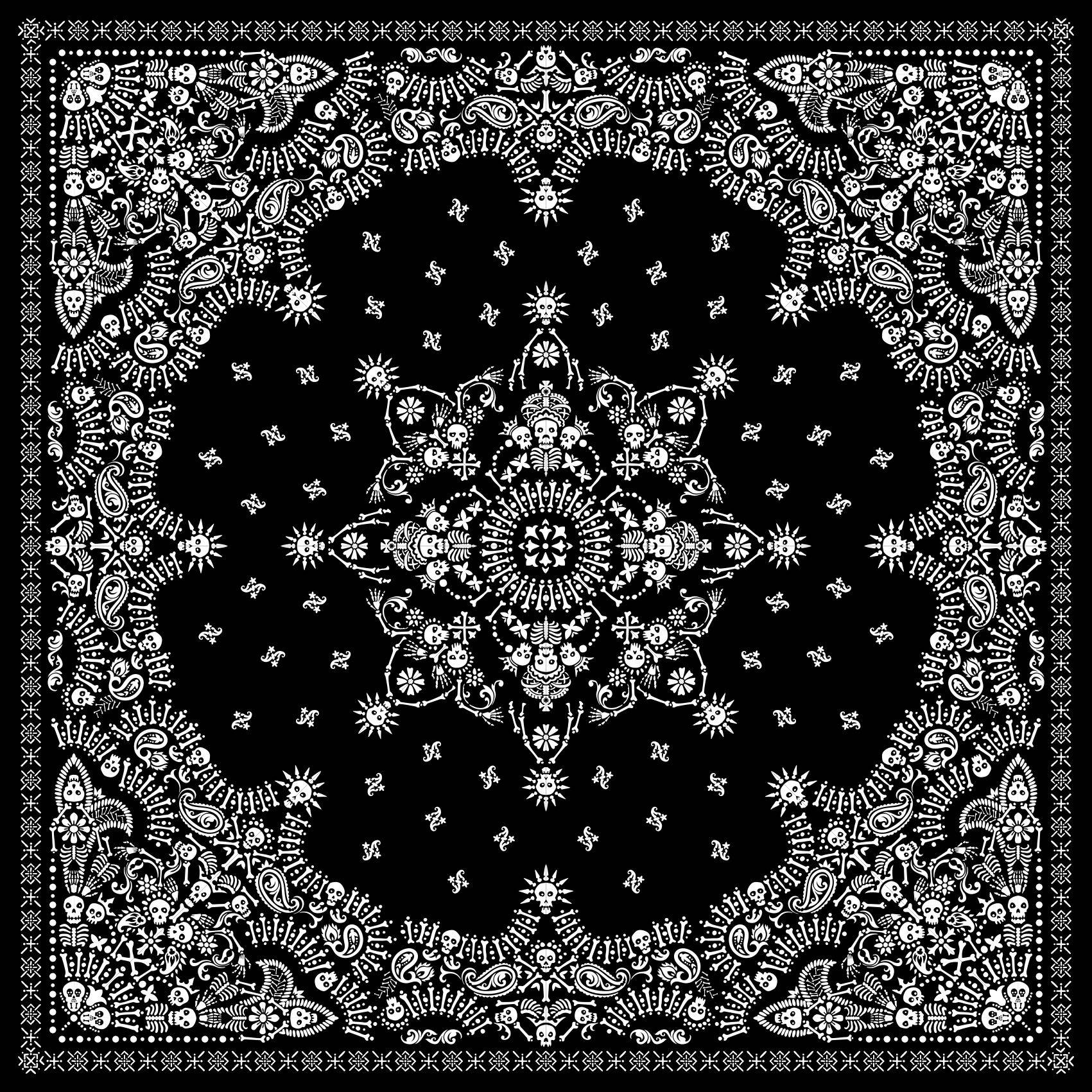 Бандана большая - Огурцы, черепа (70x70см.)