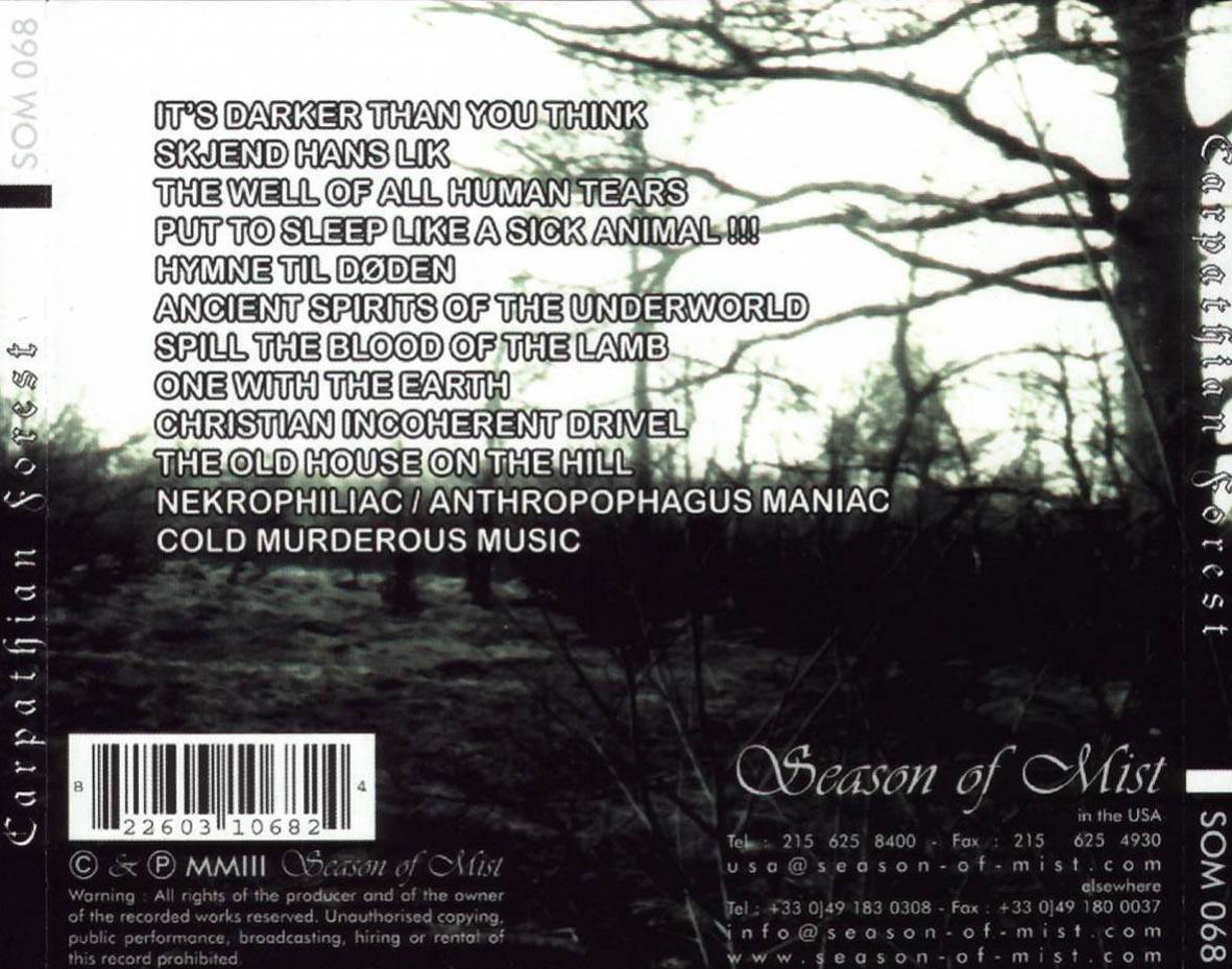 CARPATHIAN FOREST - DEFENDING THE THRONE OF EVIL