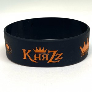 браслет - КНЯZZ (силикон, черный+оранжевый)