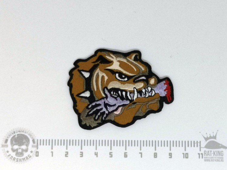 нашивка - БУЛЬДОГ С РУКОЙ