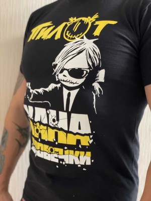 футболка - пилот - хана человечки - черная