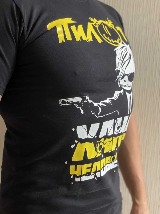 футболка - пилот - хана человечки - черная