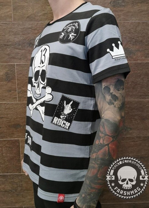 футболка - ЧЕРНО-СЕРАЯ КНЯZZ